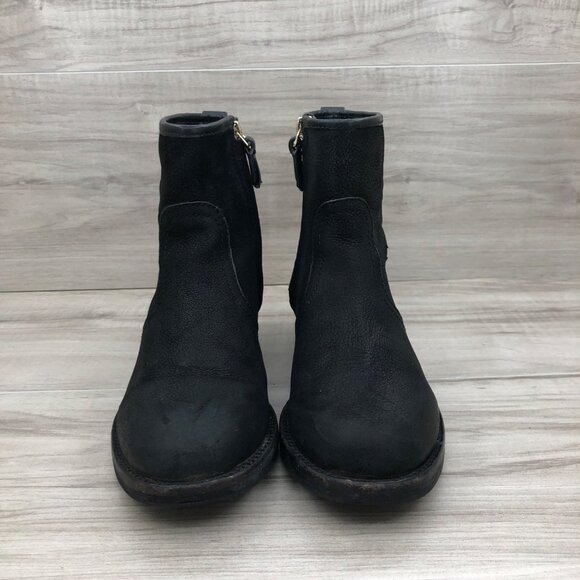 Tory Burch Simone Ankle Boots Women's 6 Black Leather Side Zip Booties - Picture 7 of 13